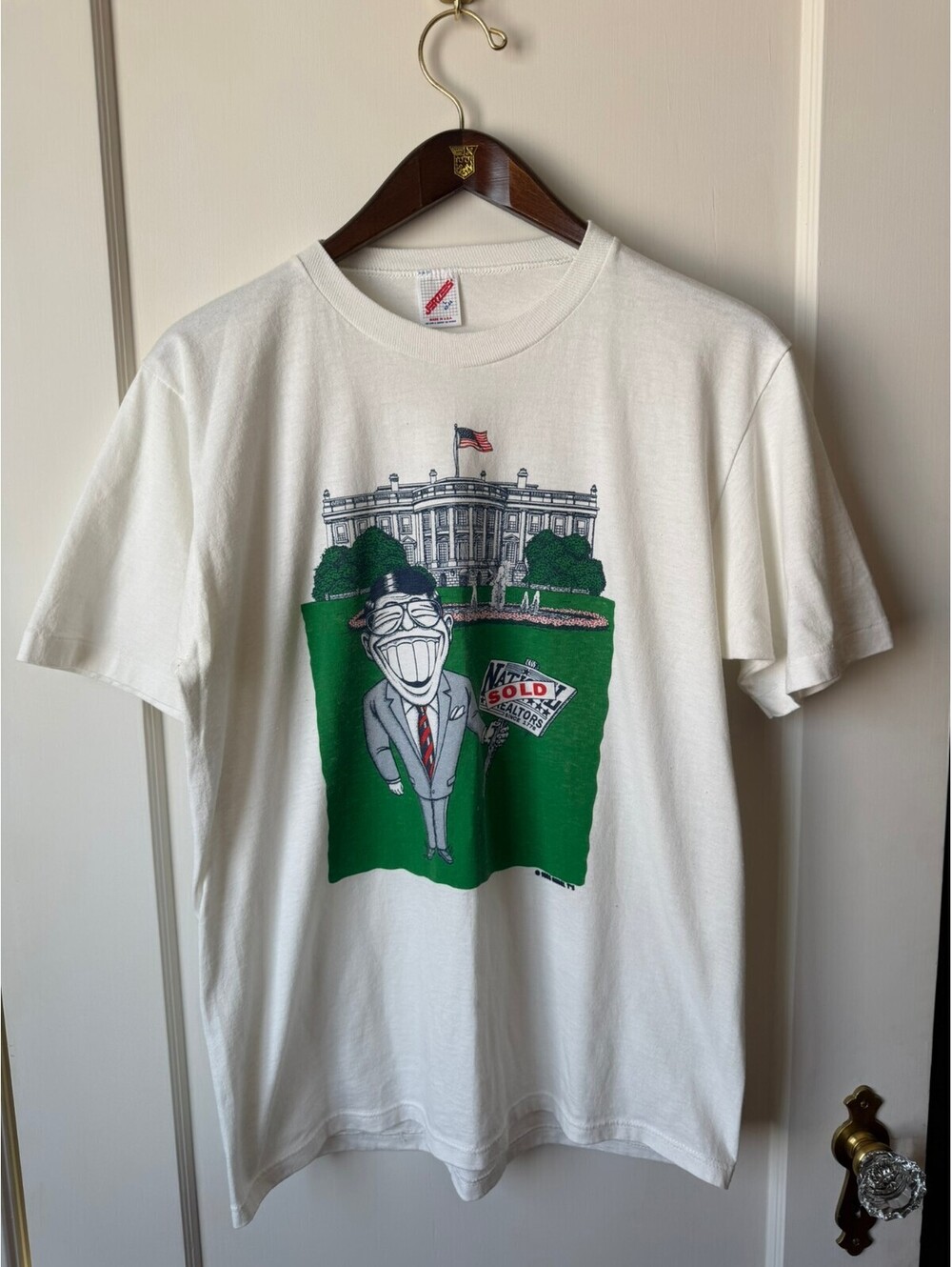 Vintage 1989 Ronald Reagan National Sold Realtors Single Stitch T Shirt USA